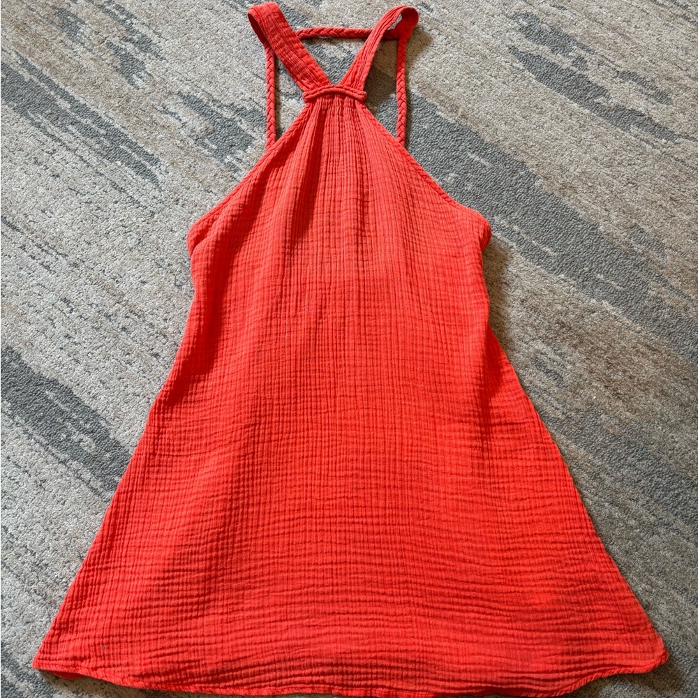 Anthropologie Braided Halter Mini Dress